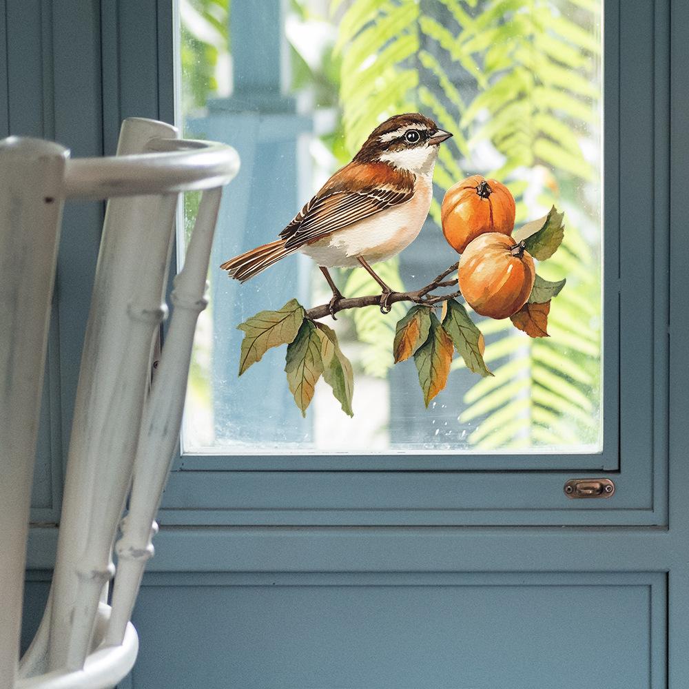 Cartoon Painted Branches Birds Bedroom Living Room Home Wall Background Beautification Decoration Wall Stickers