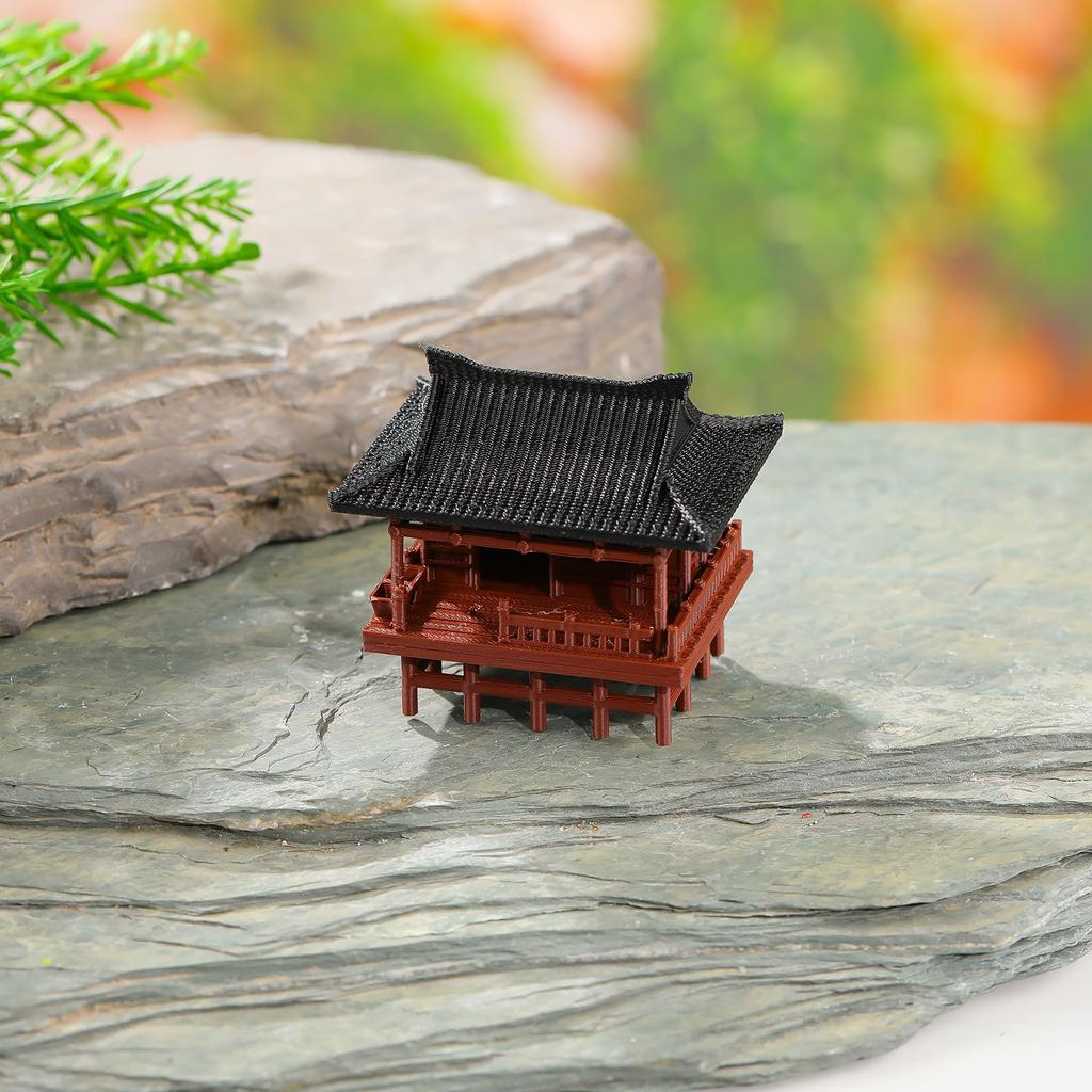 Hot Sale Mini Zen Aquarium Ornament Micro Landscape Sand Table Decoration Retro House Gazebo Statue