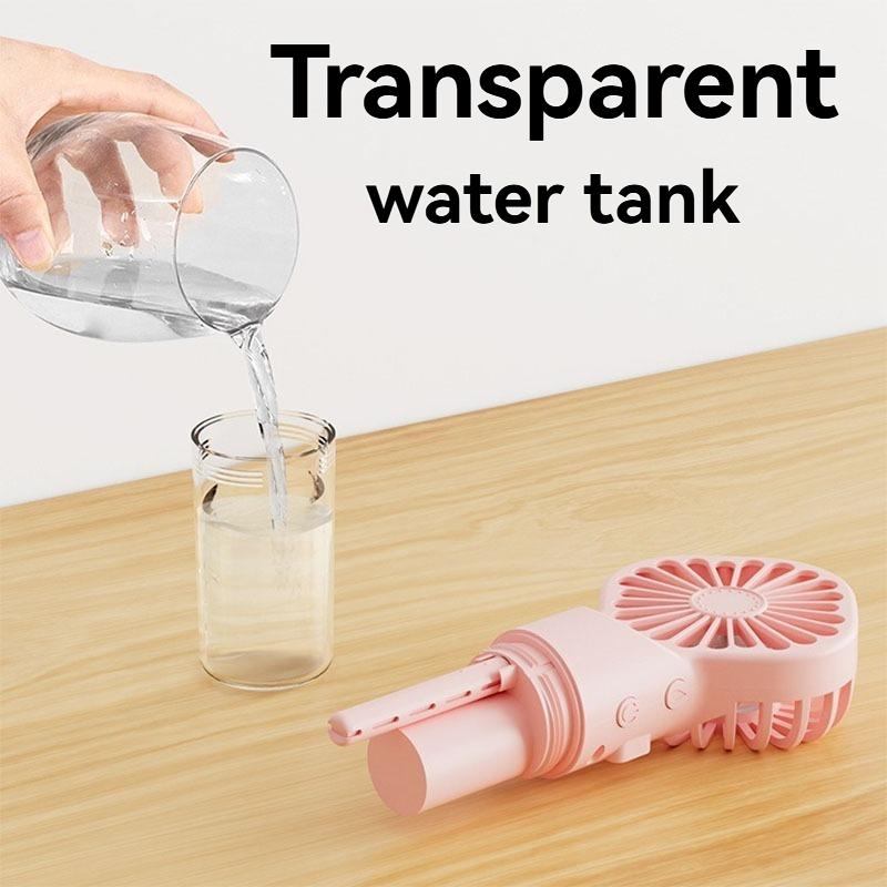F3 Portable Handheld Spray Fan - Mini Air Cooler with Water Refill, Humidifying Function & Powerful Airflow for Personal Use