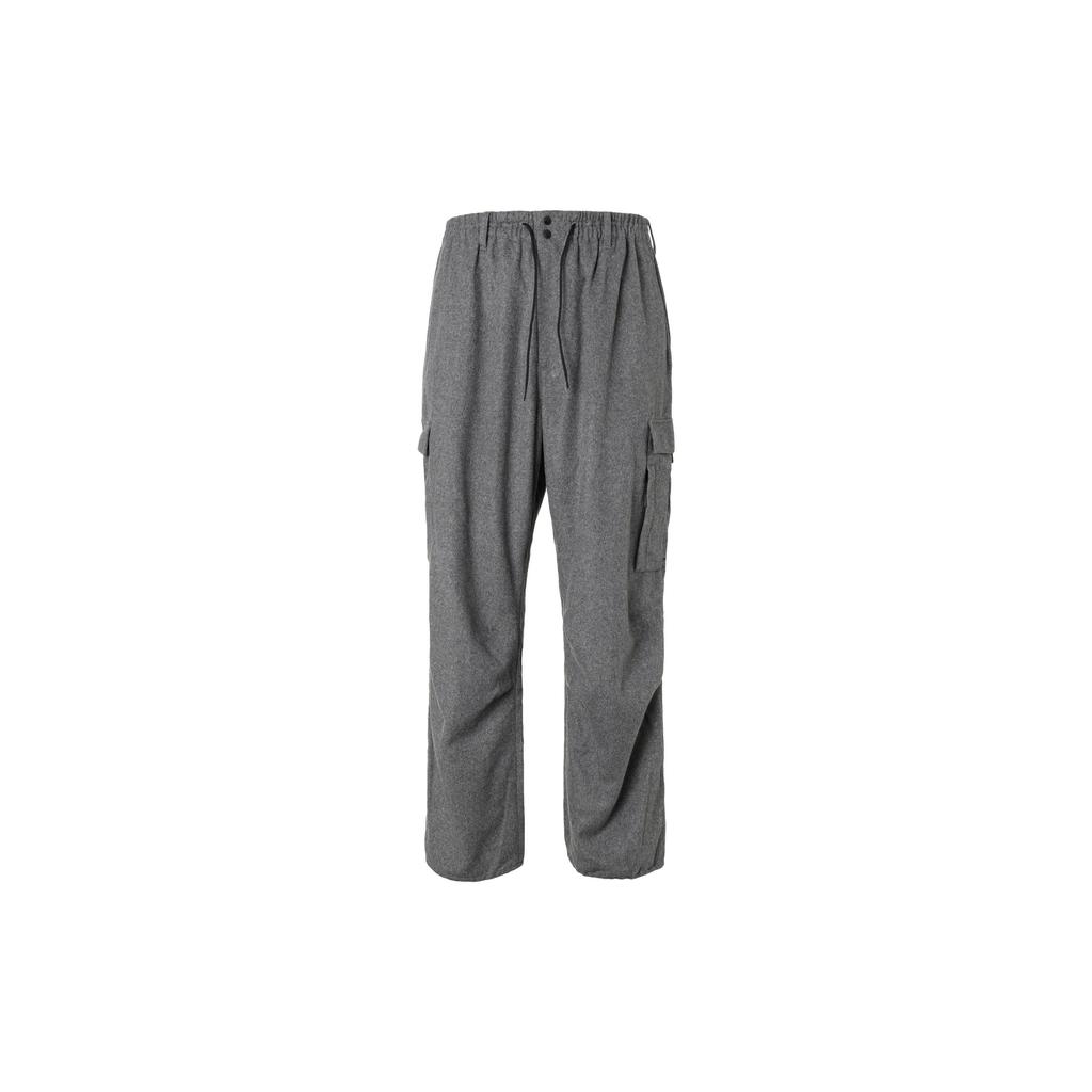 Y-3 FW21 Drawstring Straight Leg Cargo Pants Men Pants Gray HB3392