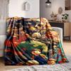 1Pc Lego Style Superhero Ensemble Flannel Fleece Blanket Soft Warm Throw Blanket For Sofa Bed Couch Home Decor Travel Nap Blanket Xmas Gift Q1576