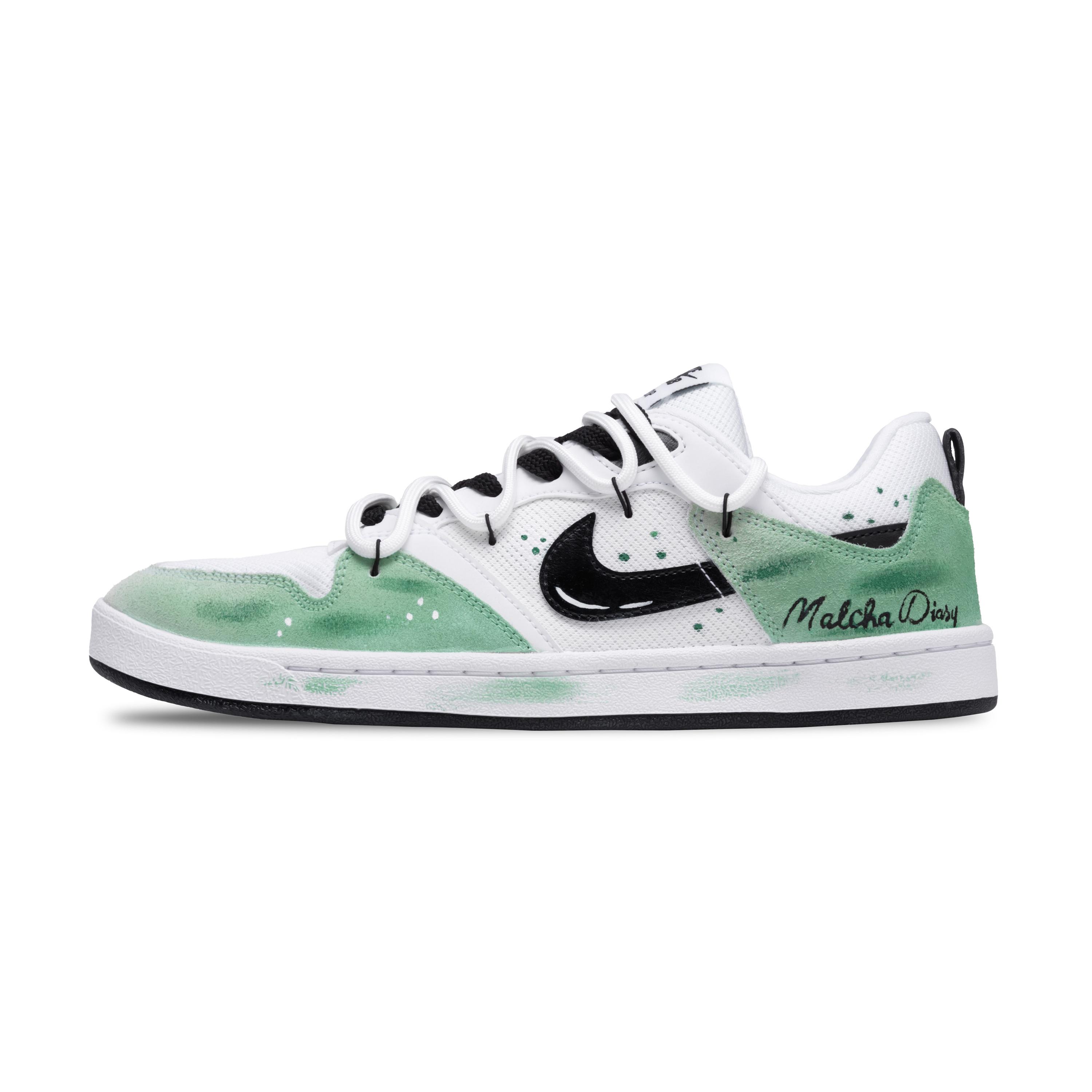 

Nike SB Alleyoop Classic And Versatile Low top Skateboard Shoes Men s White Green CJ0882-100(Team348-) 42.5