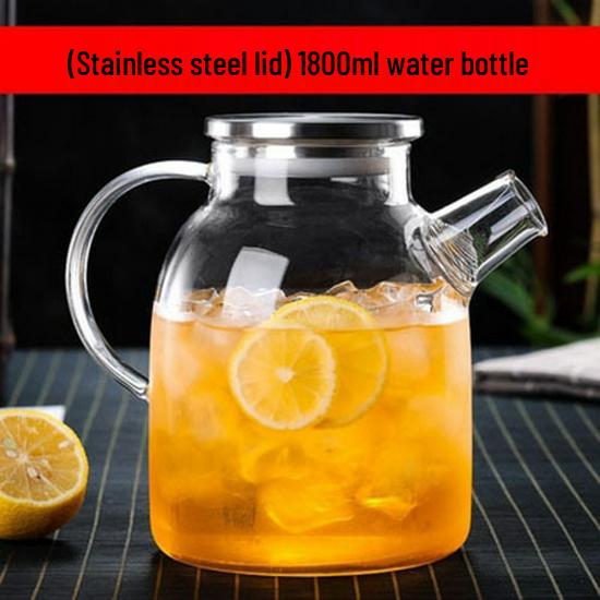 Borosilicate Glass Teapot with Bamboo Lid for Hot & Cold Drinks