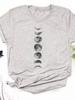 Maycaur Newest Funny Moon Print T Shirt Women White and Black Shirts Fashion Round Neck Short Sleeve T-Shirt Summer Tees Casual Top
