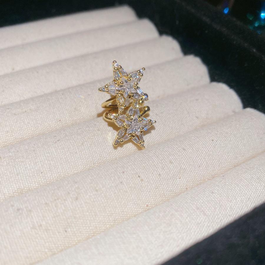 Zircon simple star no ear piercing earbone clip design fashionable earclip earrings earrings women