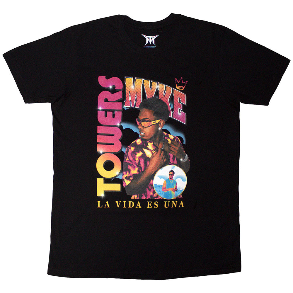 Myke Towers TShirt Throwback Black OFFICIAL NEW XL