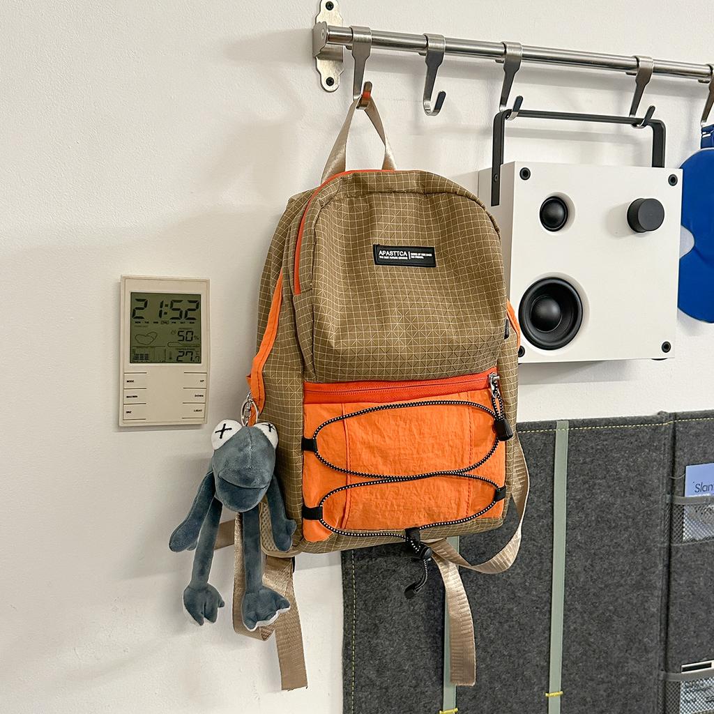 Schoolbag1011 summer Korean version of the new mountain drawstring plaid mini backpack female student commuting outdoor light backpack