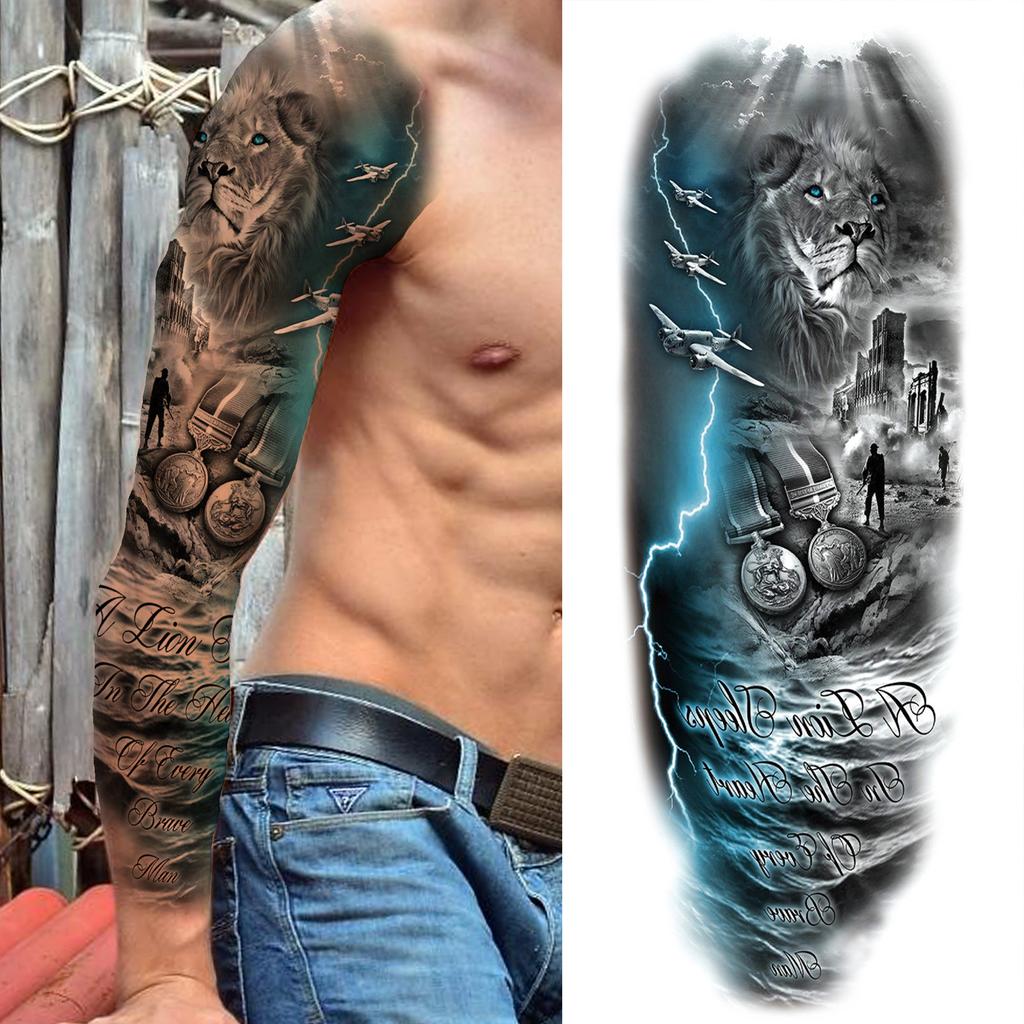 1 Blatt Stammestotem Vollarm Temporäre Tattoos Für Frauen Männer Fake Ärmel Maori Tattoo Aufkleber Körperkunst Zeichnung Oberschenkel Bein Groß