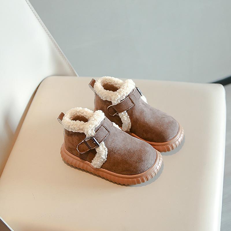 New Winter Children's Boots Soft Fluffy Girl Snow Boots Thick Bottom Plush Kids Fashion Ankle Cotton Boots Non-slip Versatile