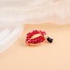 European & American Creative Style Full Diamond Lipstick Brooch - Trendy Fashion Accessory for Clothes