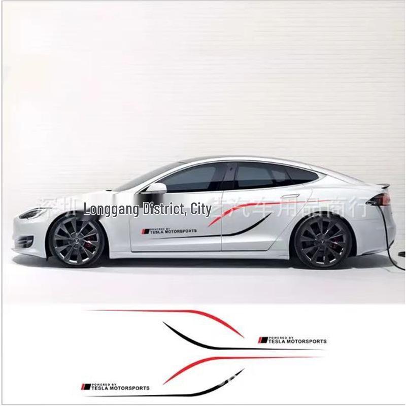 X-321 Taillenlinie Aufkleber Decal für Tesla Model 3, Model Y, Model S, Model X - Autotür Seitenleisten Streifen