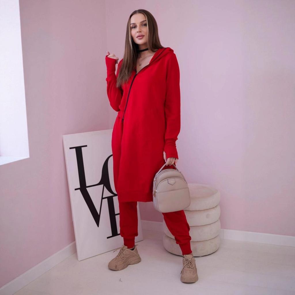 New Women's Hooded Sporty Fashionable Casual Zipper Large-sized Asymmetrical Long-sleeved Set