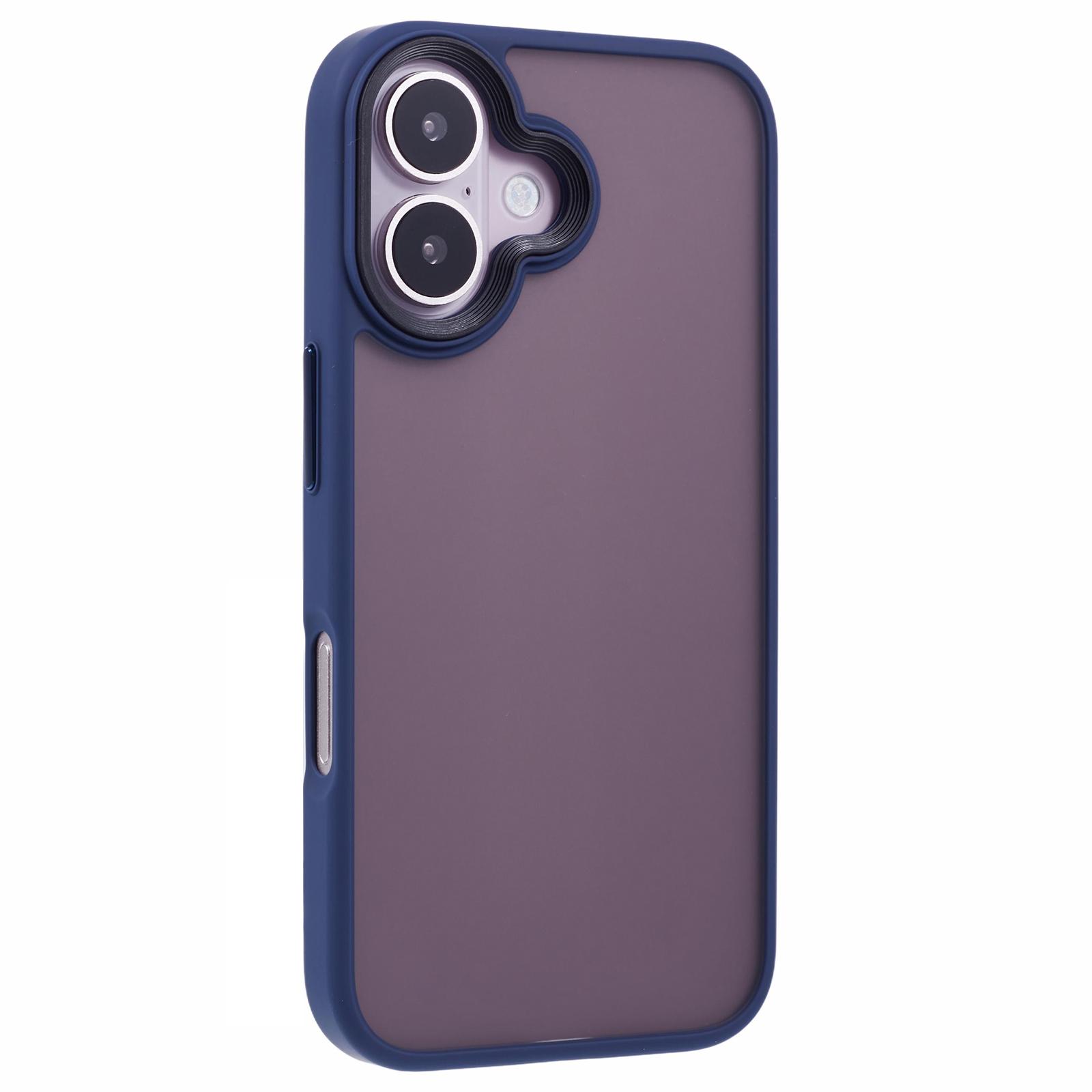 

For iPhone 16 Plus Case Matte Finish PC+TPU Phone Cover Skin-Touch Blue