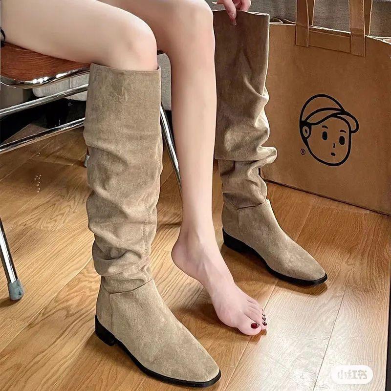 But Knee Boots Children's Autumn and Winter New Thick Heel High Boots Pointed Fashion Western Cowboy Boots