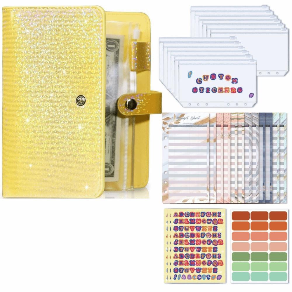 6 Hole Binder Pockets Budget Binder Planner Soft Leather Money Saving Envelope  School