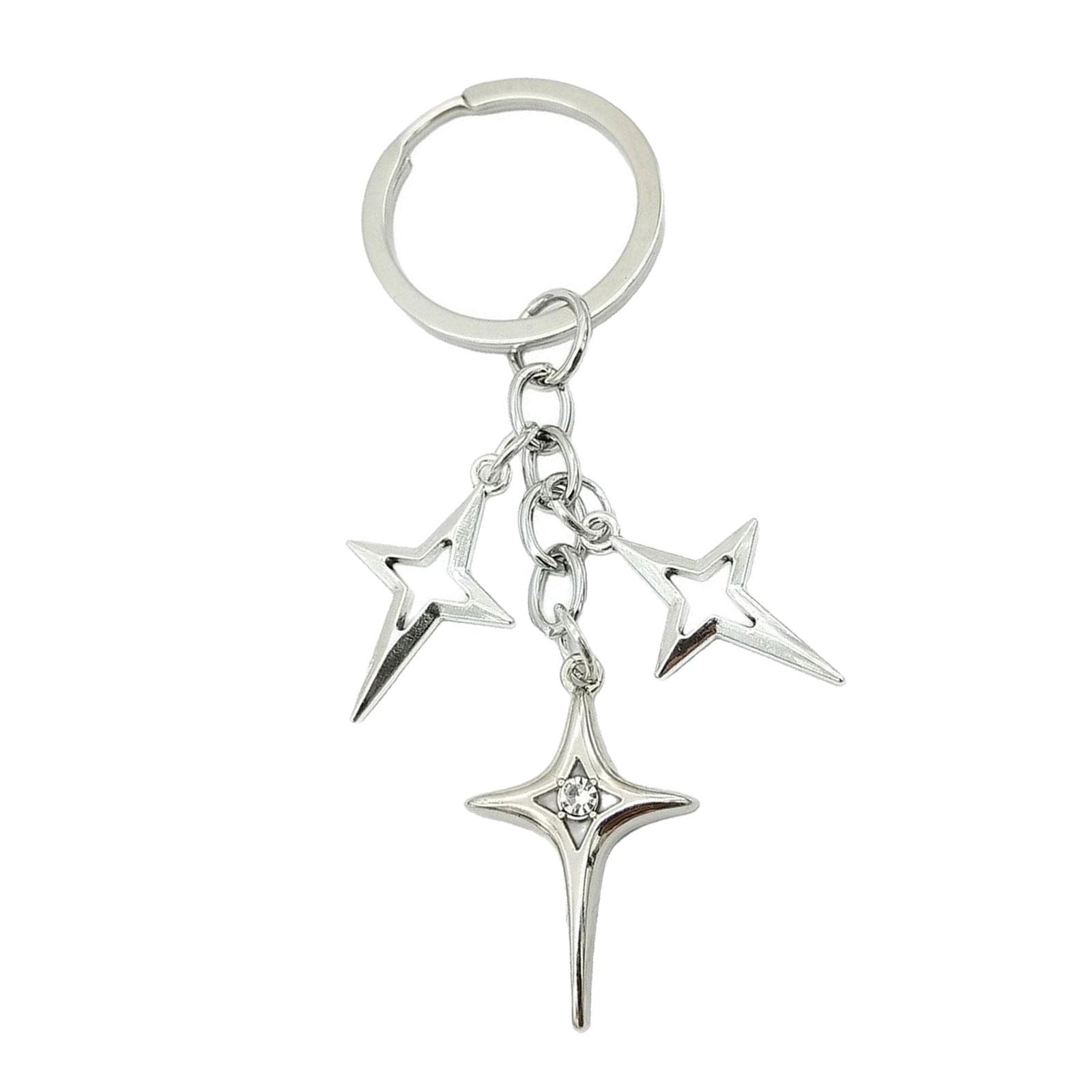 

Элегантный брелок-подвеска в виде вырезанной четырехконечной звезды и луны, прочный сплав, легкий, для женщин, аксессуар-шарм для подарочной сумки E