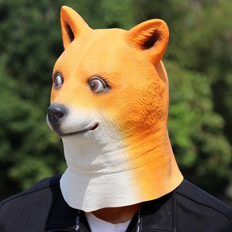 Halloween Shiba Inu Tier Latexmaske