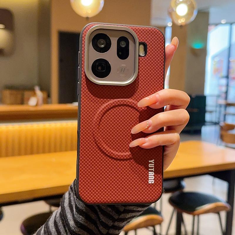 

For OPPO Find X9 Pro X9 Case Magnetic Carbon Fiber Texture PU Leather Cover With Metal Button for Find X 9 Pro OPPO Find X9 Pro