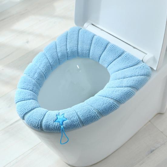 Seat Cushion Soft Texture Keep Warm Fabric Easy Installation Toilet Lid Cover Bathroom Supplies