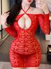 Romance Sexy Fishnet Dress Woman Sexy Lingerie Porn Sheer Bodysuit Lace Underwear Erotic Bodystockings Bodycon Hot Sexy Set