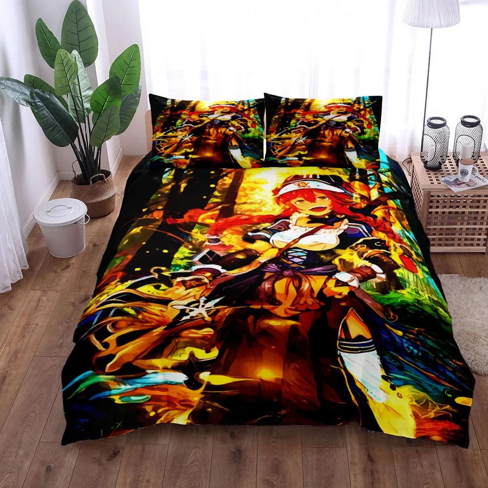 

Комплект постельного белья Chrono Trigger Duvet Cover Set King Queen Double Full Twin Single Size US Twin(172x218cm)