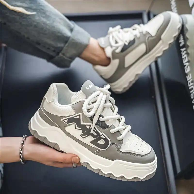 Fashion With Lacing Grey Man Male Boots Boot Sneakers Shoes Size 41 Sport Resort Kawaiis Supplies Sapato Tenya Tenis Tenys Snaeker