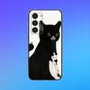 cute cat by artist Park Sung-O Phone Case For Samsung A73,A72,A71,A70,A53,A52,A51 Black Soft Case