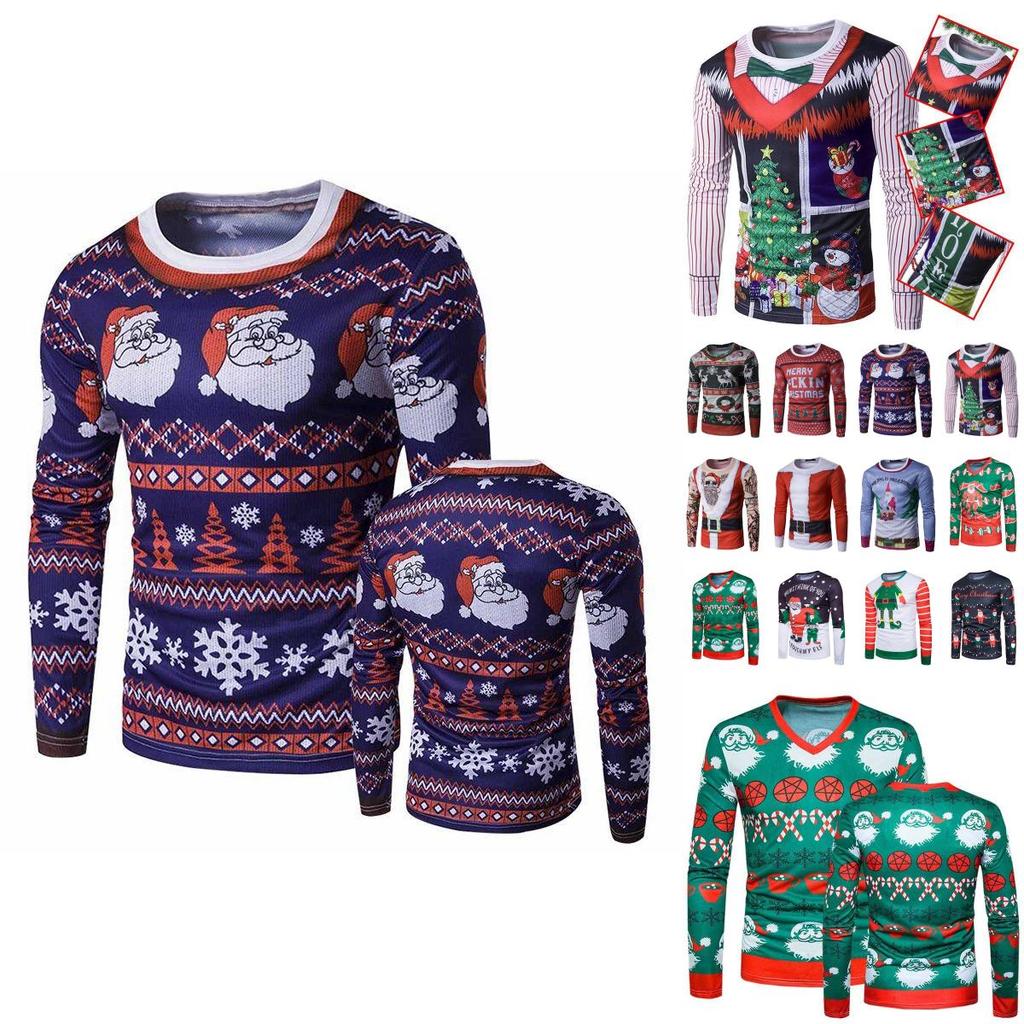 Women Men Ugly Christmas Sweater Xmas Jumper T Shirt Pullover Hoodies Stylish Festive Top