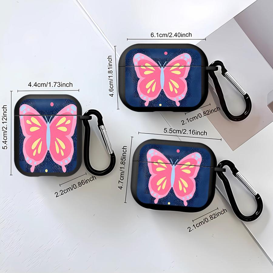 Pink Butterfly Case For Airpods 3 Pro3 4 2 Pro 1 Pro2 Soft Earphone Cases Cover