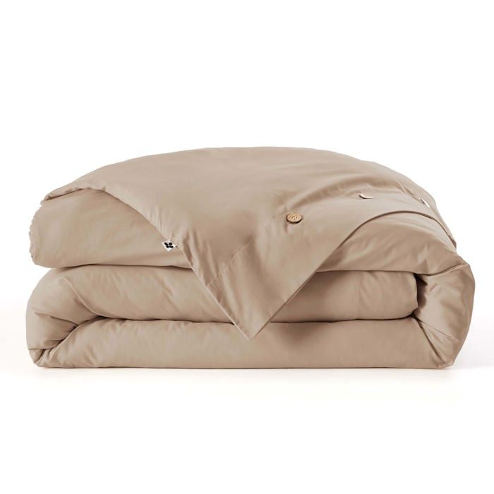 Housse de couette en percale 220 x 240 cm beige ficelle Perrine