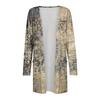 Women's Print Long Sleeve Front Cardigan Printed Top Lightweight Jacket With Pocket