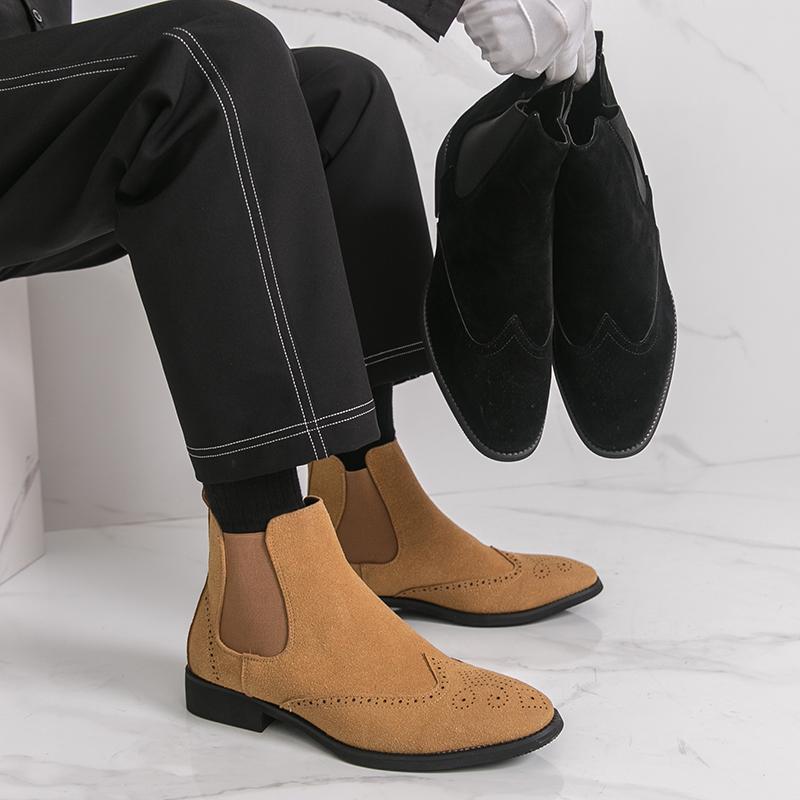 Fashion New Summer Fashion Chelsea Boots British Casual Comfortable Business Office Fashion Matte Leather Boots Black Brown Men Boots