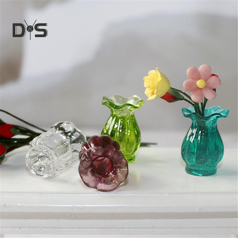 Miniaturní hračka Mom&Me Dollhouse Mini Simulační Skleněná Krajka Váza Model Ornamenty Dekor