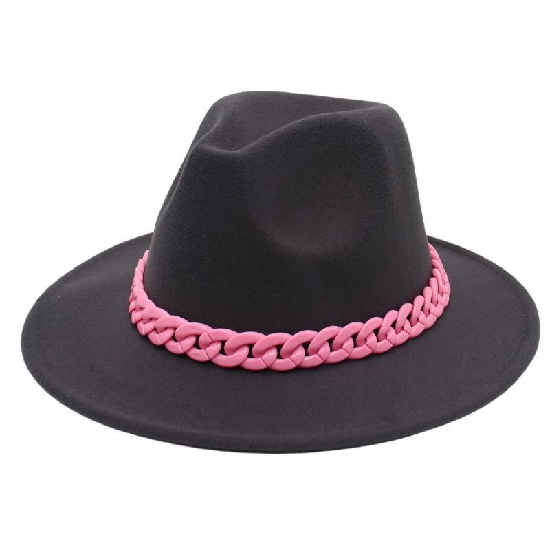 New Pink Acrylic Top Hat, Big Brim Jazz Hat, British Felt Hat, 26-Color Hat.