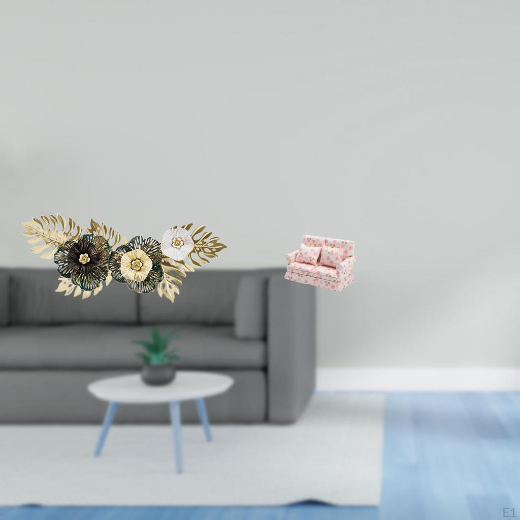 Nordic Metal Wall Art Sculpture with Flower Leaves Design for Dining Room And Hotel Decoration