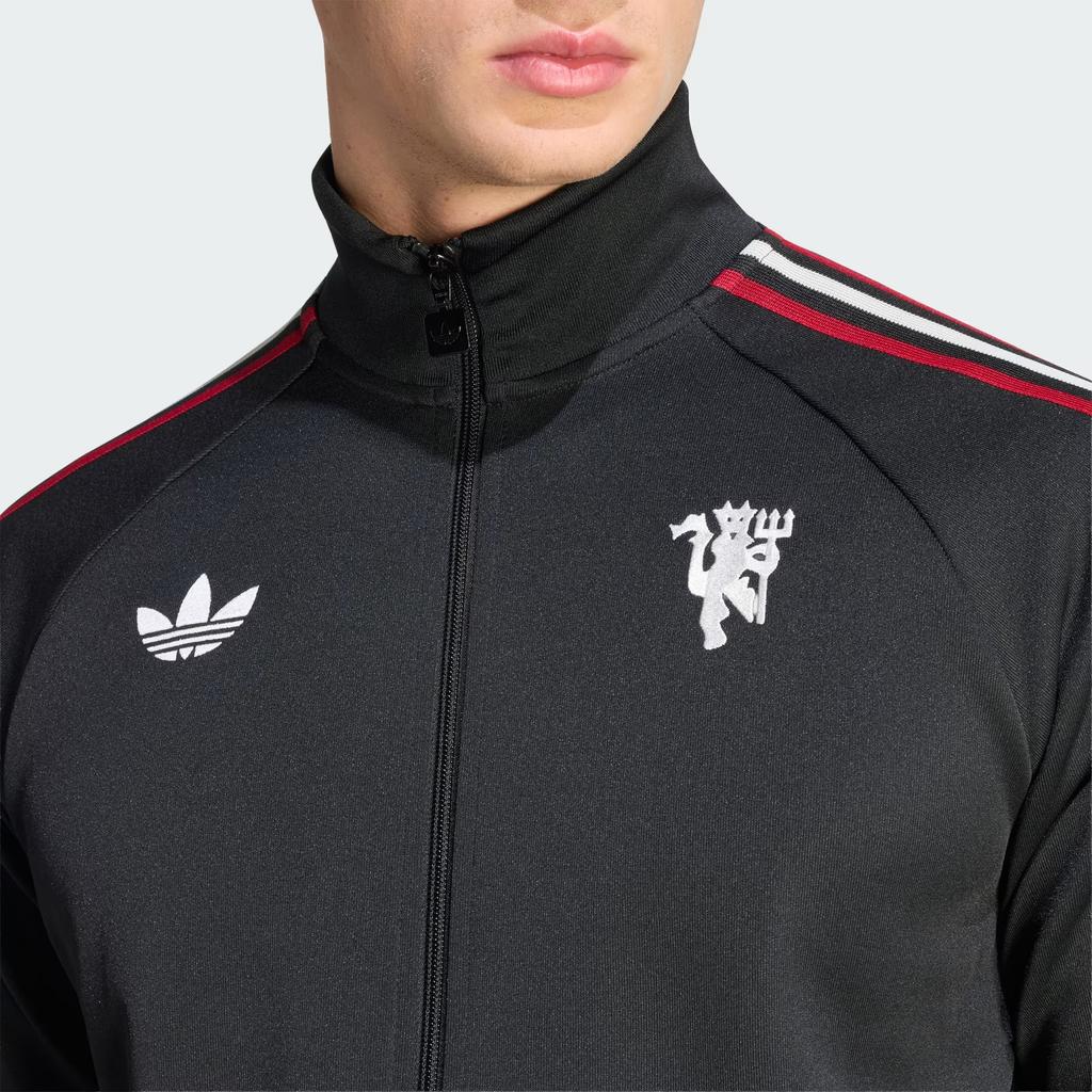adidas Originals Manchester United Monocolore Retro Comoda Giacca Aderente Giubbotti da Uomo JZ2230