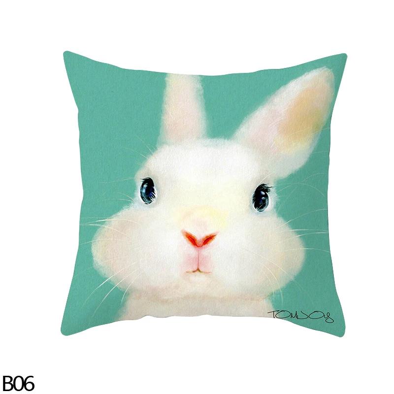 Home Decoration Easter Rabbit Egg Polyester Pillow  Set for 45 Cm of Car Sa Decoration  Houses Funda De Almohada