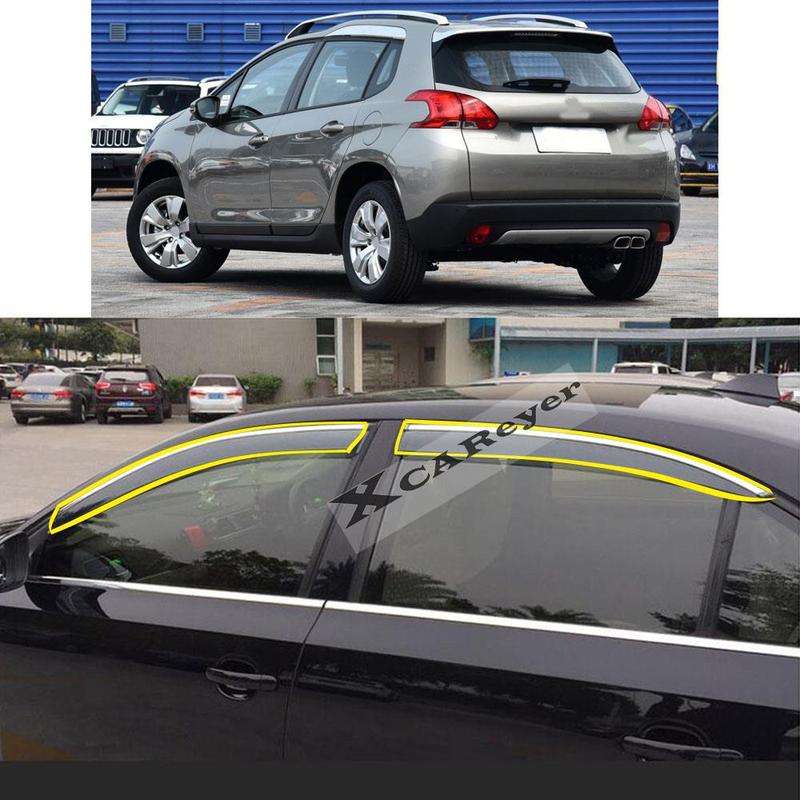 For Peugeot 2008 2014 2015 2016 2017 2018  Car Body Styling Sticker Plastic Window Glass Wind Visor Rain/Sun Guard Vent