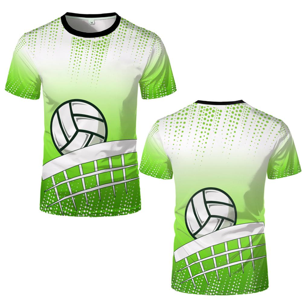 2025 Ny 3D-tryckt Volleyboll T-shirt Sommar Män Kvinnor Löpning Sport Andningsbar T-shirt Badminton Tennis Träningsjersey Kläder