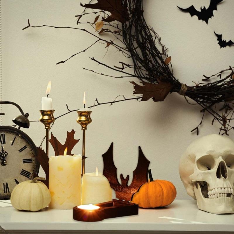 Funny Shadows Stand Wrought Iron Halloween Table Candlestick Decoration Home Ornament Candlelights Dinner Candle Holder