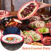 Piatto Smaltato Doppia Felicità Classico Vassoio da Tè Tradizionale Cinese Vassoio da Frutta Decorazione Nuziale Vassoio Nostalgia Retro