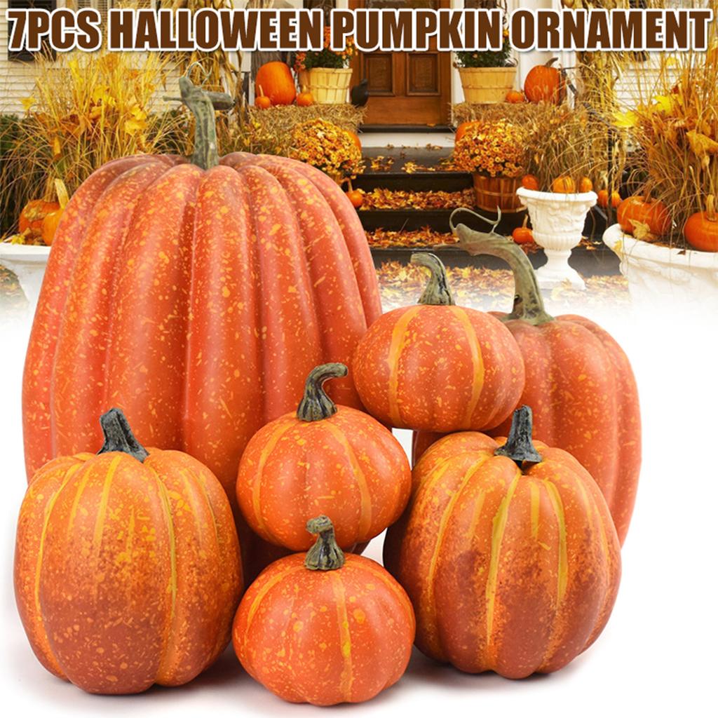 7PCS Artificial Hallowee Pumpkin Simulation Vegetable Artificial Pumpkins DIY Craft Autumn Decorations For Home Party Decor