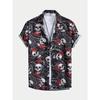 Men Shirt Fashion Skull Pattern 3D Print Short Sleeves Shirts Casual Design Short Sleeve Shirts Fashion Button Tops