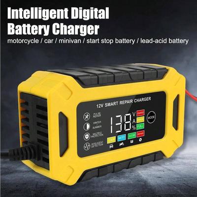 Carregador de Bateria Pulse Repair 12V para Motocicleta e Carro para Baterias de Chumbo-Ácido