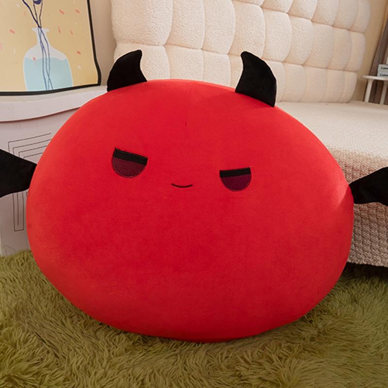 Squishy Böser Ball Plüschtier Gefüllt Rot Lila Rosa Blau Daunenbaumwolle Gefülltes Kissen Rückenstütze Plüschtier Geschenk