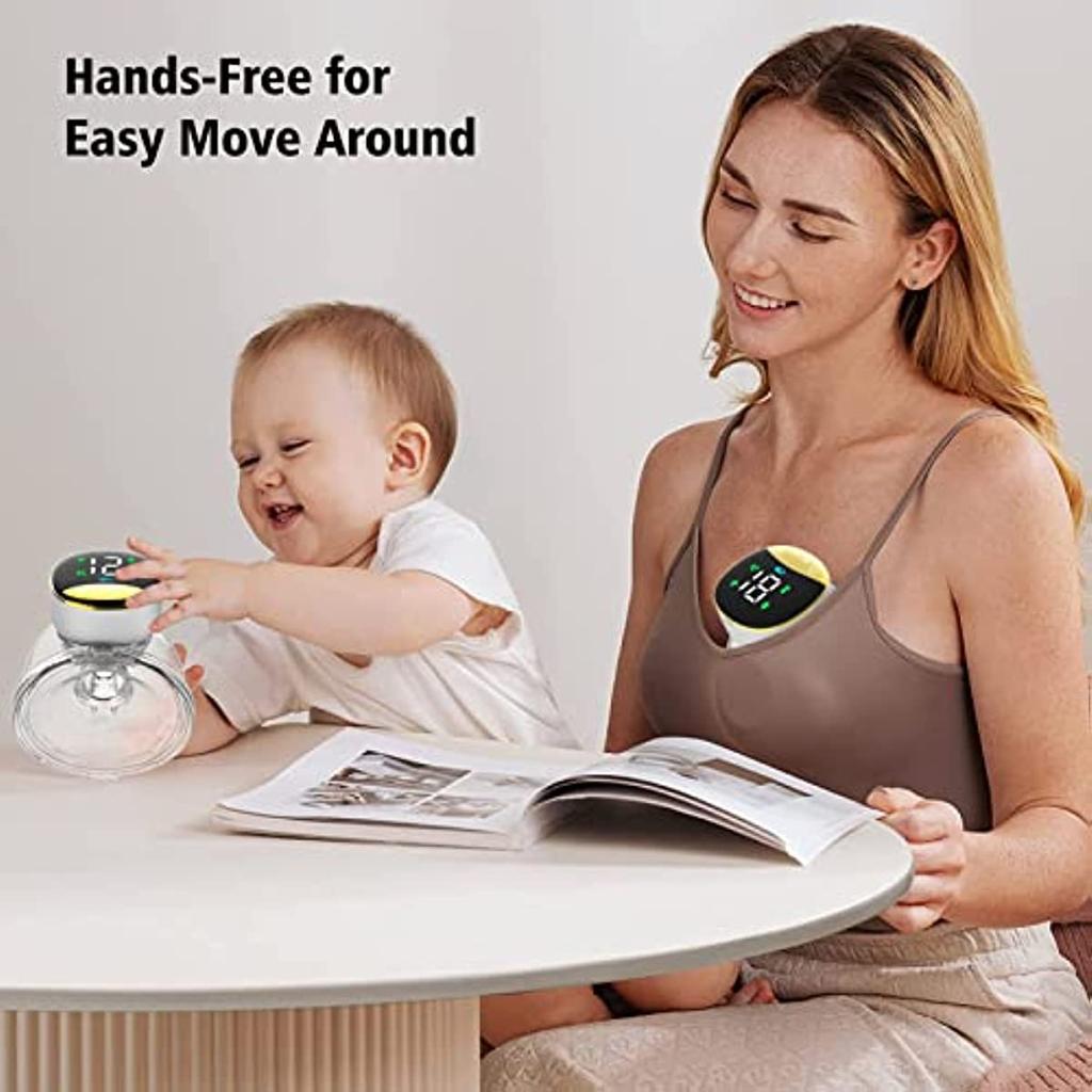 Portable Wearable Breast Pump Hands Free Electric Breast Pump LCD Display Low Noise 4 Modes & 12 Levels
