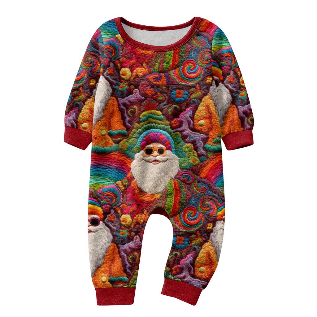 Matching Family Christmas Print Flannel Homewear Set Long-Sleeve Top And Pants