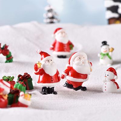 1PC Bonsai Home Decor  House Micro Landscape Snowman Figurine Christmas Decorations Mini Santa Claus Xmas Ornament