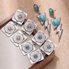 Western Style Turquoise Earrings, High-End Exaggerated Temperament Lightning Earrings, Retro Bohemian Earrings
