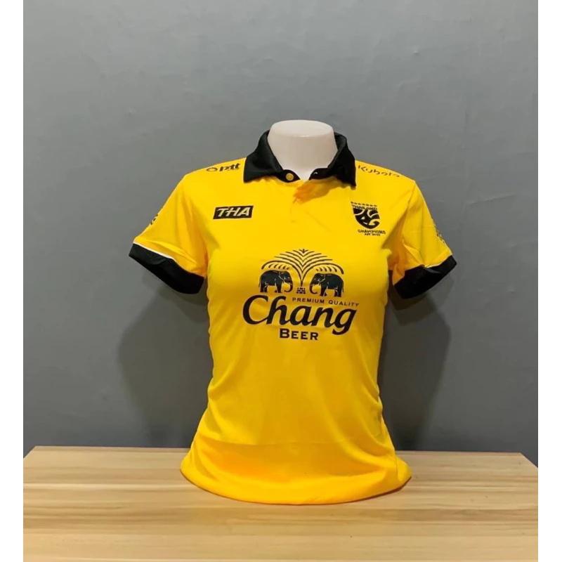 Thailand National Women Football Soccer Training JERSEY CHEER Fan Print Vintage Retro Elephant Quick Dry Polo Shirt Short Sleeve Uniform Sport Outdoor